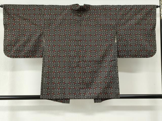 平和屋着物●本場大島紬　龍郷絣　秋名バラ　アンサンブル　正絹　逸品　CABB4384yc_5
