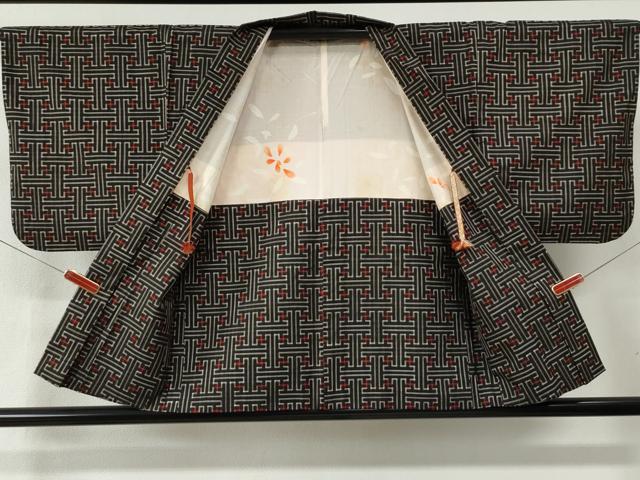 平和屋着物●本場大島紬　龍郷絣　秋名バラ　アンサンブル　正絹　逸品　CABB4384yc_6