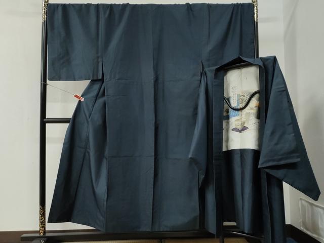 平和屋着物●男性　本場大島紬　アンサンブル　80亀甲　総詰め　キングサイズ　正絹　逸品　CABB4387yc