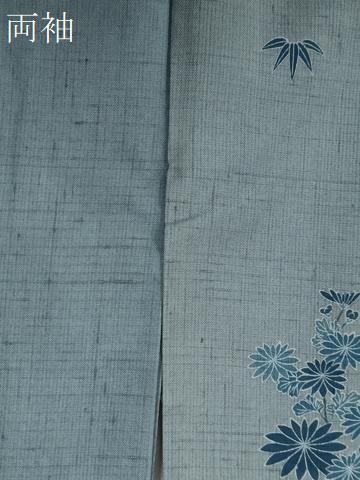 平和屋着物●人間国宝　五代　田畑喜八　訪問着　紬地　刺繍　竜田川文箱花文　正絹　逸品　CABB4442yc_8