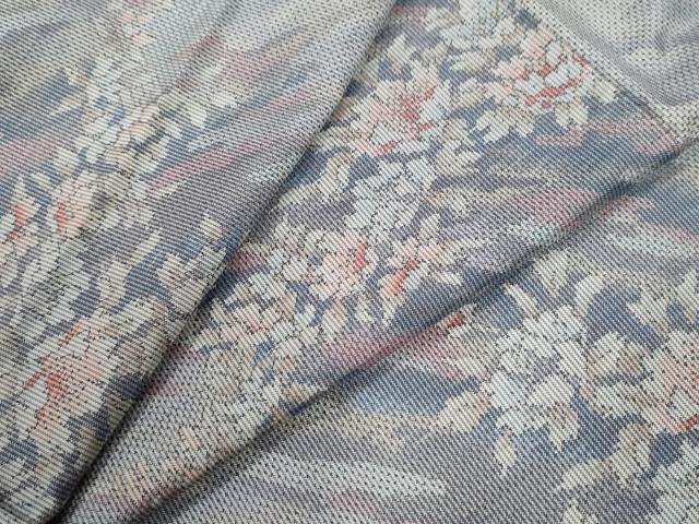 平和屋着物●都喜ヱ門　本場大島紬　7マルキ　総絣　霞草花文　藤絹織物謹製　正絹　逸品　未使用　CABB4486yc