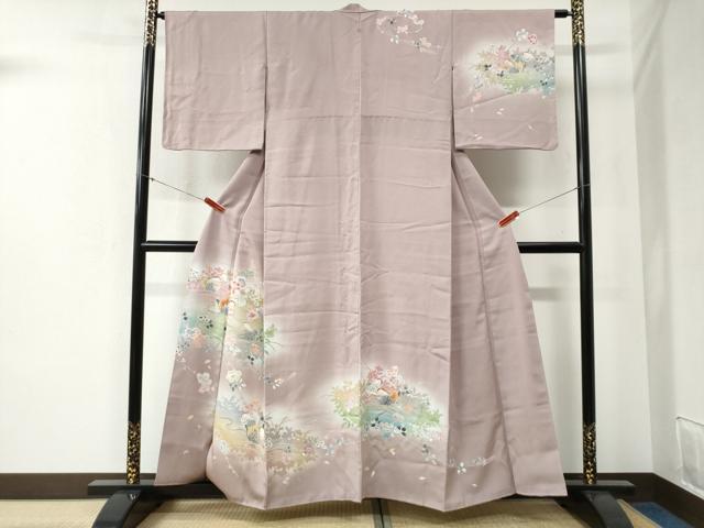 平和屋着物▽上質な紬　単衣　流水文　正絹　逸品　AABB1439jh 平和屋着物▽上質な紬 単衣 流水文 正絹 逸品 AABB1439jhの通販はau