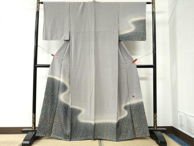 平和屋着物○国際的伝統工芸作家 十二代・藤林徳扇 苑寿 訪問着 霰文 