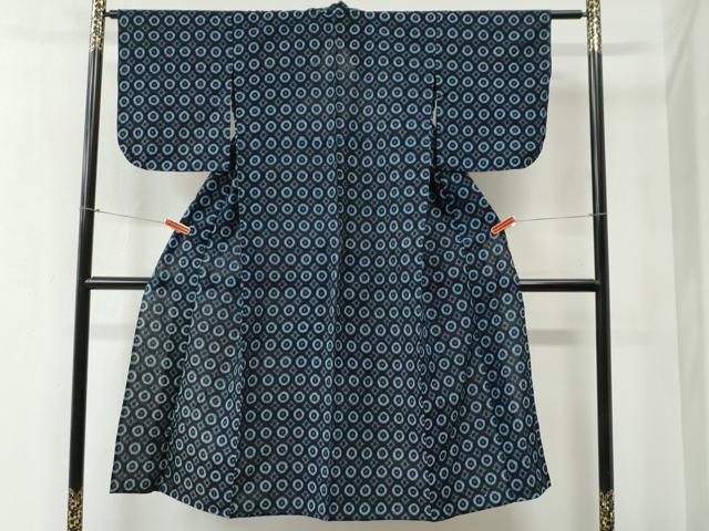 平和屋着物●久留米絣　単衣　吉祥文　綿　正絹　逸品　CABB4655yc_1
