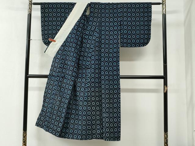 平和屋着物●久留米絣　単衣　吉祥文　綿　正絹　逸品　CABB4655yc_2