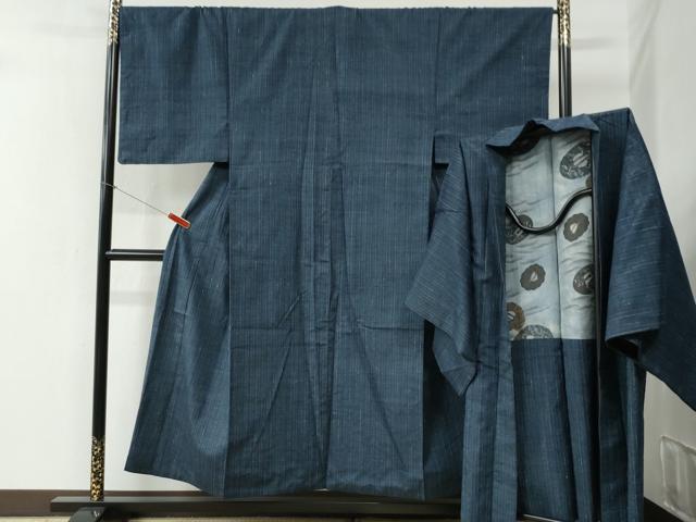 平和屋着物○男性 紬 アンサンブル 縞 正絹 逸品 CABB4667yc 【公式通販】