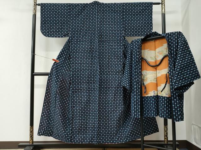 平和屋着物●久留米絣　アンサンブル　吉祥文　綿　逸品　CABB4691yc
