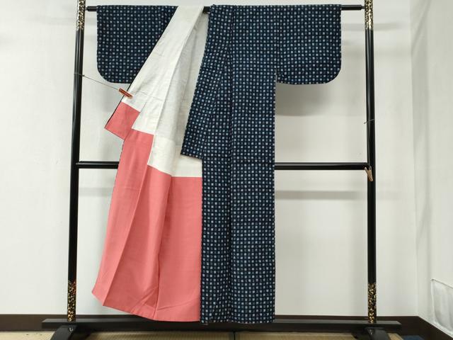 平和屋着物●久留米絣　アンサンブル　吉祥文　綿　逸品　CABB4691yc_1