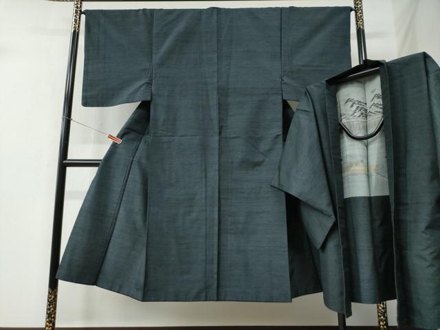 平和屋着物●男性　紬　アンサンブル　網代織　正絹　逸品　CABB4713yc 22,776円
