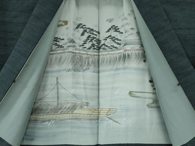 平和屋着物○男性 紬 アンサンブル 網代織 正絹 逸品 CABB4713yc