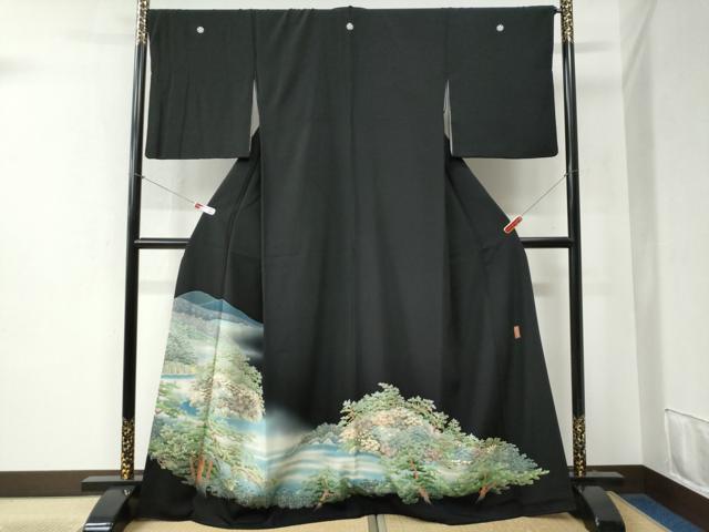 平和屋着物○訪問着 総絞り 刺繍 雪輪草花文 暈し染め 金糸 正絹 逸品
