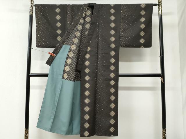 平和屋着物●男性　小紋　胴抜き仕立て　菱吉祥文　洗える着物　CABB4756yc 平和屋着物○男性 小紋 胴抜き仕立て 菱吉祥文 洗える着物 CABB4756yc