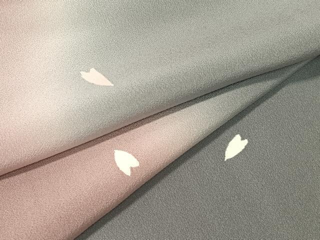 平和屋着物●上質な小紋　舞桜　暈し染め　正絹　逸品　CABB4801vp