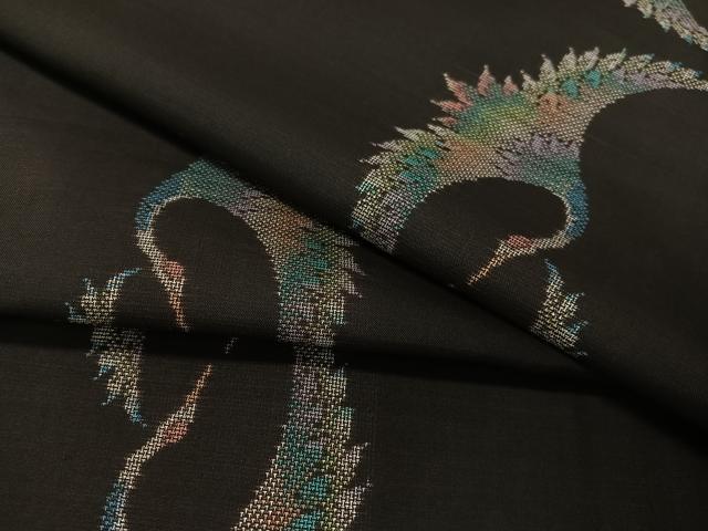 平和屋着物●本場大島紬　9マルキ　地空き　飛鶴文　正絹　逸品　CABB4824vp