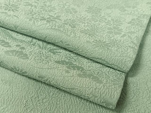 平和屋着物●上質な色無地　花松地紋　水浅葱色　正絹　逸品　CABB4846vp