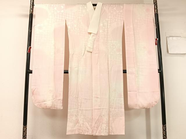 平和屋着物●振袖用長襦袢　無双仕立て　流水舞桜地紋　暈し染め　正絹　逸品　CABB4853vp