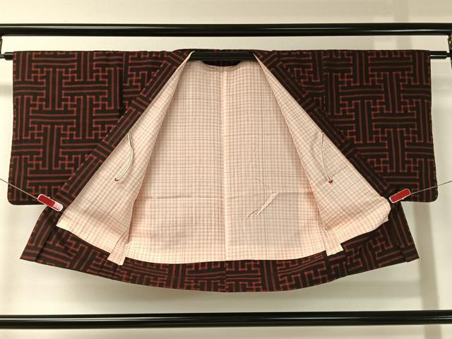 平和屋着物●本場大島紬　アンサンブル　龍郷絣　秋名バラ　正絹　逸品　CABB5029vp_6