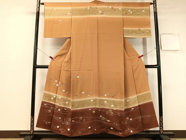 平和屋着物○訪問着 吹寄せ花文 暈し染め 金彩 やまと誂製 正絹 逸品 
