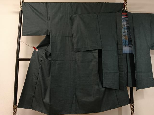 平和屋着物●男性　紬　アンサンブル　100亀甲　総詰め　正絹　逸品　CABB5064vp