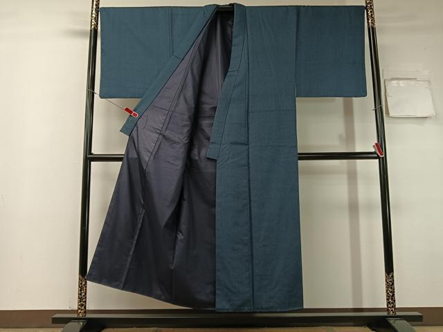 平和屋着物●男性　紬　アンサンブル　100亀甲　総詰め　正絹　逸品　CABB5072vp_1