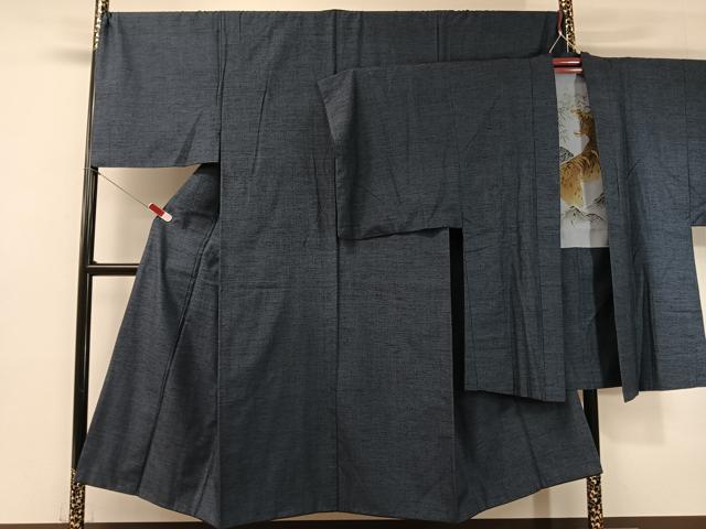 平和屋着物●男性　紬　アンサンブル　網代織　正絹　逸品　CABB5074vp