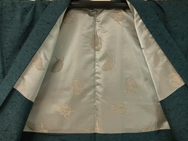 平和屋着物●男性　紬・ひげ紬羽織セット　褐返色　正絹　逸品　CABB5082vp_5