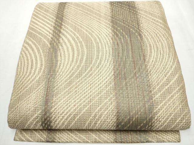 平和屋着物●両面　全通柄袋帯　流線文　金糸　正絹　逸品　未使用　CABB5642hy