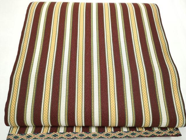 平和屋着物●西陣　津村織物謹製　六通柄袋帯　吉野間道　正絹　逸品　CABB5699hy