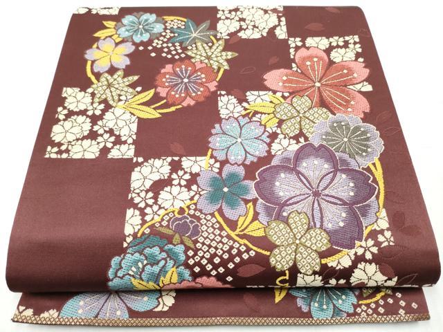 平和屋着物●両面　六通柄袋帯　唐織　雪輪花文　正絹　逸品　CABB5974hy 23,998円