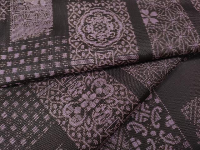 平和屋着物●本場大島紬　9マルキ　短冊吉祥花文　正絹　逸品　未使用　CABB6097ut