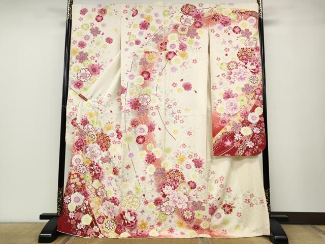 平和屋着物●カリスマ読者モデル　JAM(ジャム)　小振袖　二尺袖　薔薇　洗える着物　AABG6623cs 平和屋着物○小振袖 二尺袖 舞花文 金彩 洗える着物 AABG4900ph 【公式