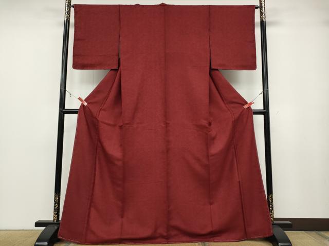 平和屋着物●紋屋井関　御寮織　お召　桐竹鳳凰文　臙脂色　正絹　逸品　CABB6320ut_1
