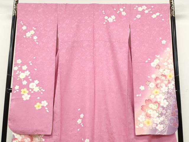 平和屋着物○豪華振袖 舞花文 暈し染め 正絹 逸品 CABB6342ut 【公式通販】