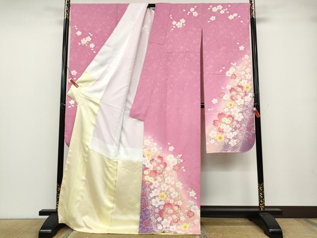 平和屋着物●豪華振袖　舞花文　暈し染め　正絹　逸品　CABB6342ut 平和屋着物○豪華振袖 舞花文 暈し染め 正絹 逸品 CABB6342ut 【公式通販】