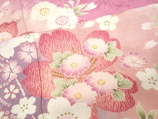 平和屋着物●豪華振袖　舞花文　暈し染め　正絹　逸品　CABB6342ut 平和屋着物○豪華振袖 舞花文 暈し染め 正絹 逸品 CABB6342ut 【公式通販】