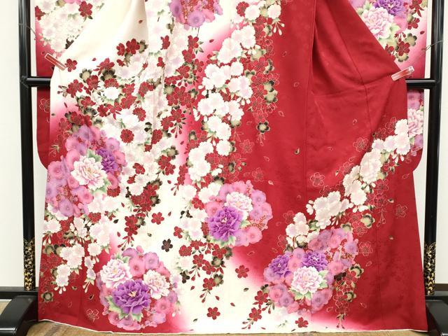 平和屋着物●豪華振袖　刺繍　草花文　暈し染め　金彩　正絹　逸品　CABB6343ut_3
