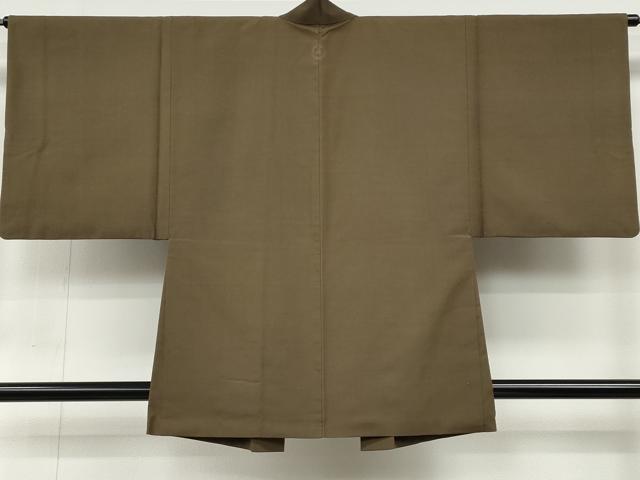 平和屋着物●男性　紬　羽織セット　着物：生壁色　羽織：黄枯茶色　羽織紐付き　正絹　逸品　CABB6346ut_7