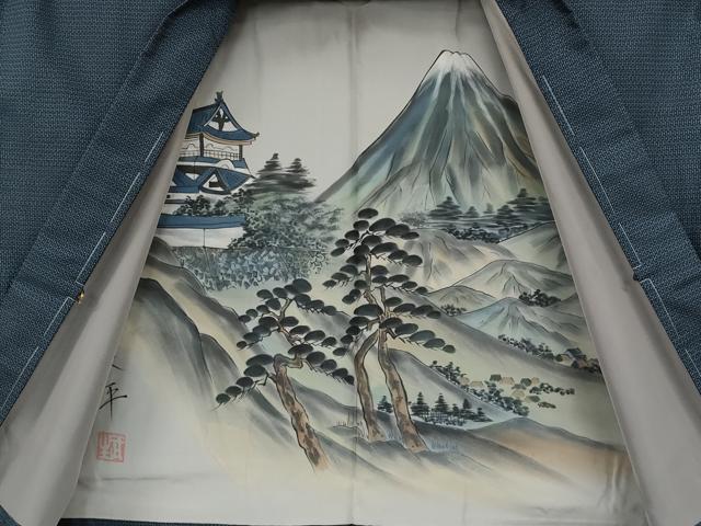 平和屋着物●男性　本場大島紬　アンサンブル　100亀甲　総詰め　正絹　逸品　未使用　CABB6355ut_8