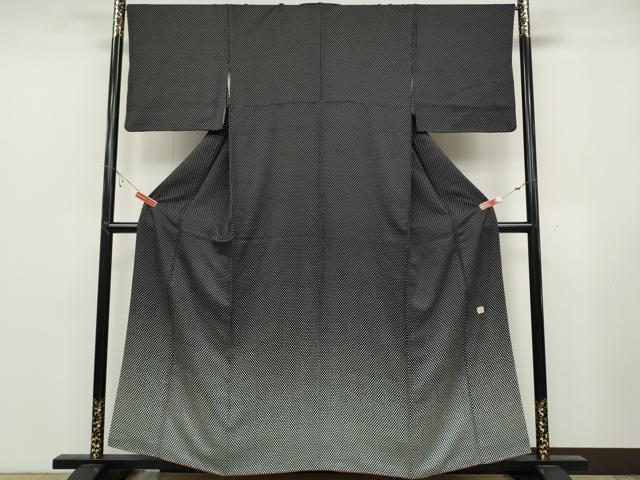 平和屋着物●訪問着　作家物　ドット　黒地　正絹　逸品　CABB6389ut
