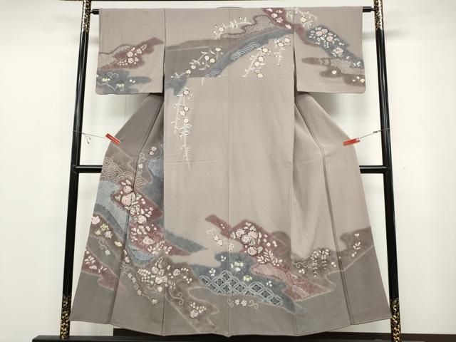 平和屋着物●訪問着　辻が花　絞り　正絹　逸品　CABB6394ut