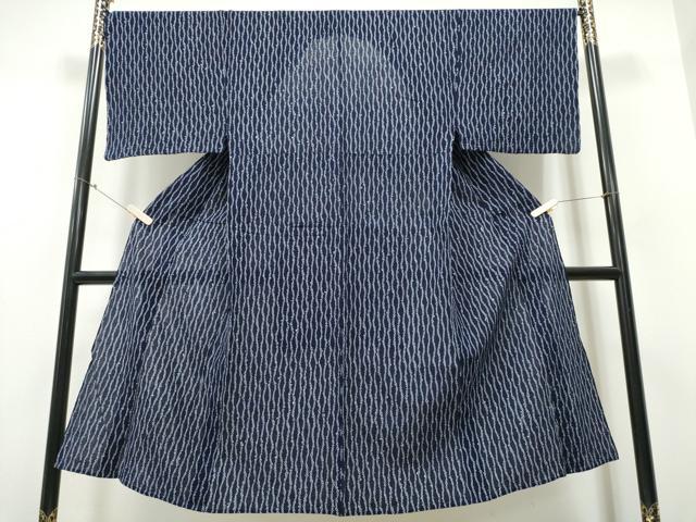 平和屋着物∴夏物　男性　浴衣　有松鳴海絞り　よろけ縞　綿　逸品　CABB6423ng_1