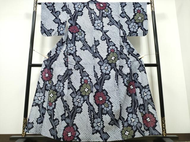 平和屋着物∴夏物 浴衣 有松鳴海絞り 枝花文 綿 逸品 CABB6432ng