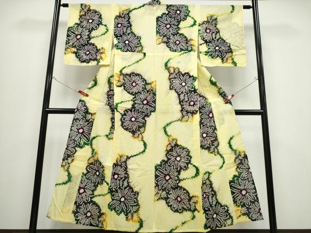 平和屋着物∴夏物　浴衣　有松鳴海絞り　流水菊文　綿　逸品　未使用　CABB6543ng