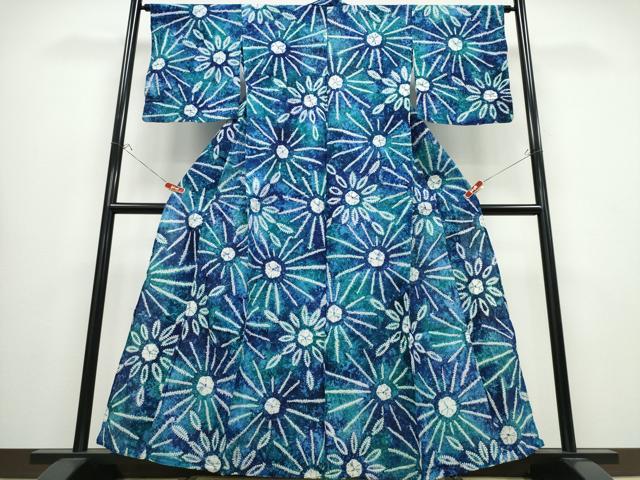 平和屋着物∴夏物　浴衣　有松鳴海絞り　花火　綿　逸品　CABB6544ng 平和屋着物∴夏物 浴衣 有松鳴海絞り 花火 綿 逸品 CABB6544ng 【公式