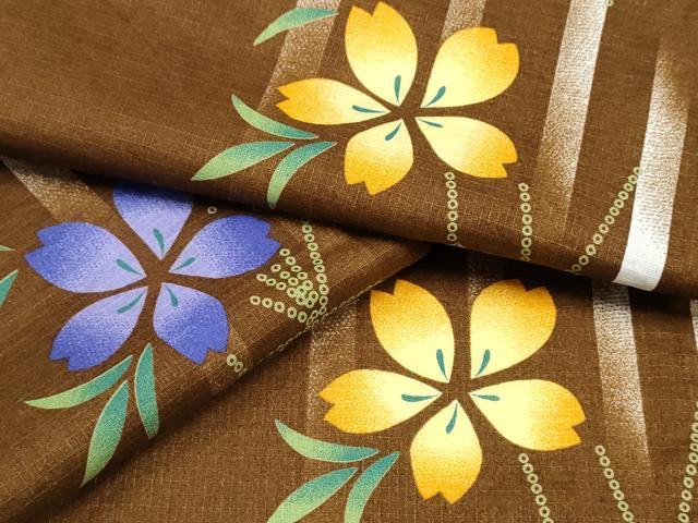 平和屋着物∴夏物　浴衣　綿紅梅　舞花間道　綿　逸品　CABB6548ng