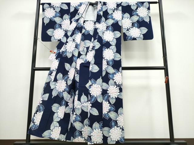 平和屋着物∴夏物　浴衣　紫陽花　綿　逸品　CABB6552ng_2