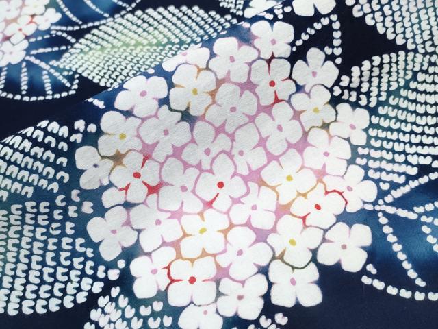 平和屋着物∴夏物　浴衣　紫陽花　綿　逸品　CABB6552ng_5