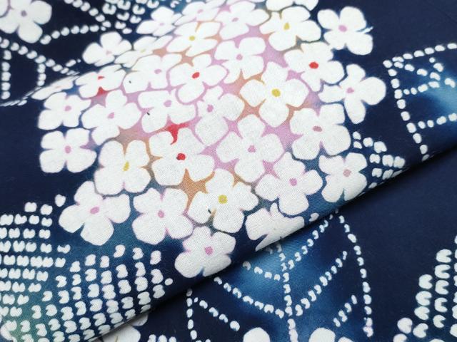 平和屋着物∴夏物　浴衣　紫陽花　綿　逸品　CABB6552ng_4
