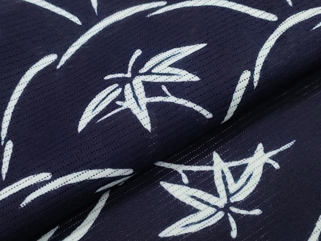 平和屋着物∴夏物　浴衣　綿絽　芝草笹文　綿　逸品　未使用　CABB6561ng_4