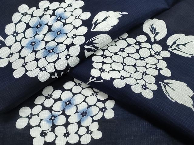 平和屋着物∴夏物　浴衣　綿紅梅　紫陽花　霞文　綿　逸品　CABB6574ng